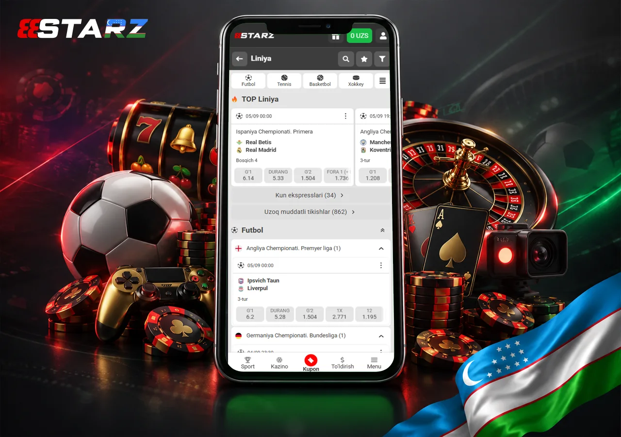 Sport, kazino, slot va live o‘yinlarni yagona mobil muhitda birlashtirgan platforma