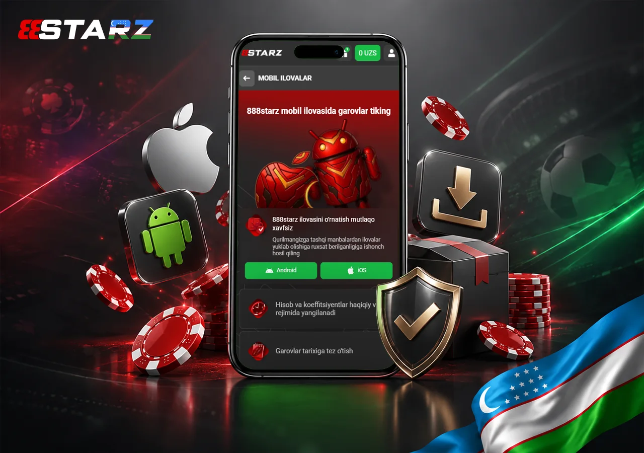 888Starz ilovasi Android va iOS qurilmalarida qulay mobil foydalanish tajribasini aks ettiradi
